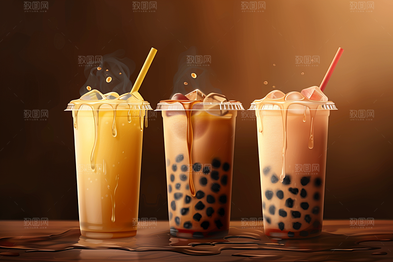 奶茶甜品高清摄影图