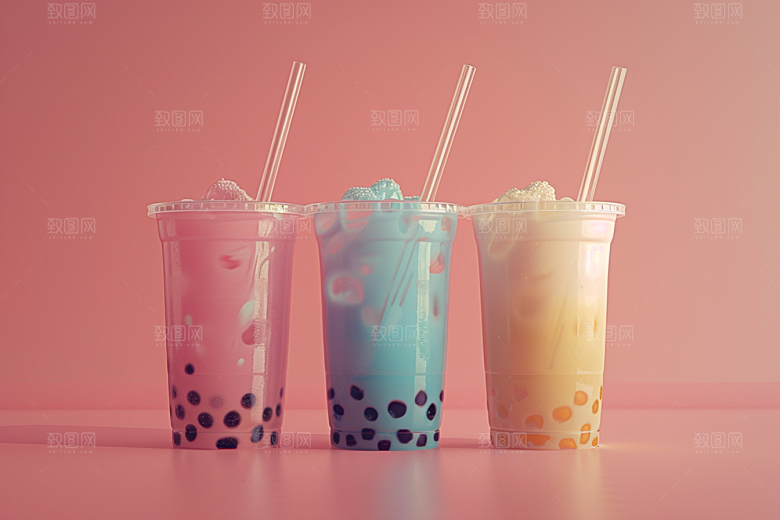 奶茶广告甜品摄影图