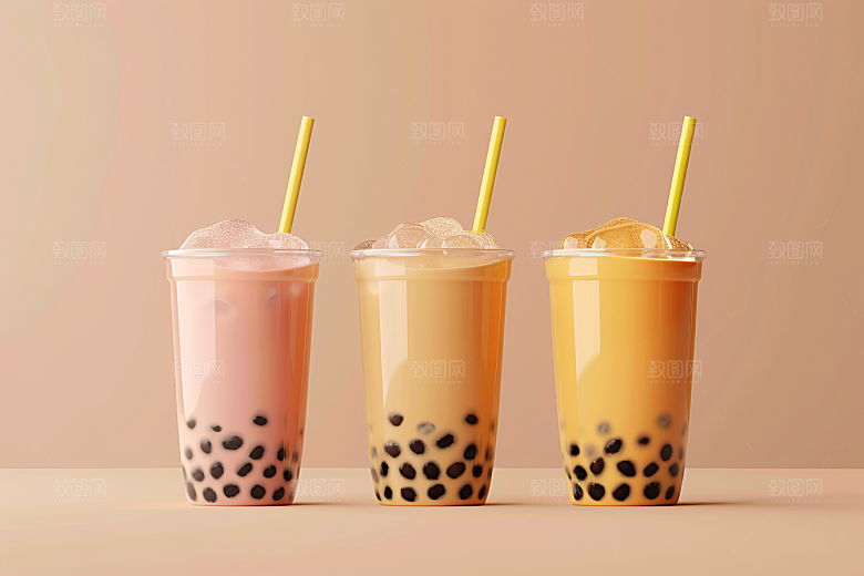 奶茶甜品果茶摄影图