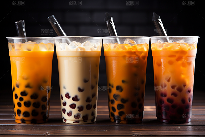 奶茶饮料果茶摄影图