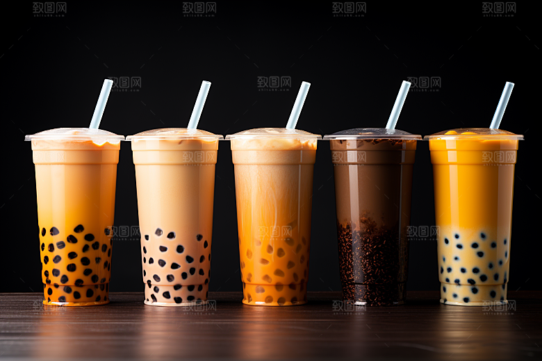 奶茶美味甜品摄影图
