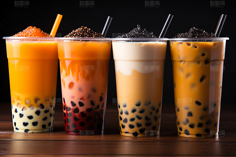奶茶甜品饮品摄影图