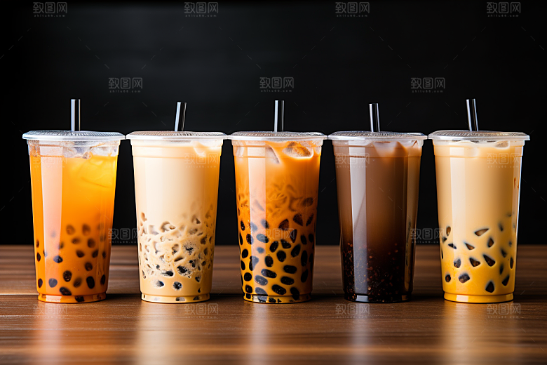 奶茶美味果茶摄影图