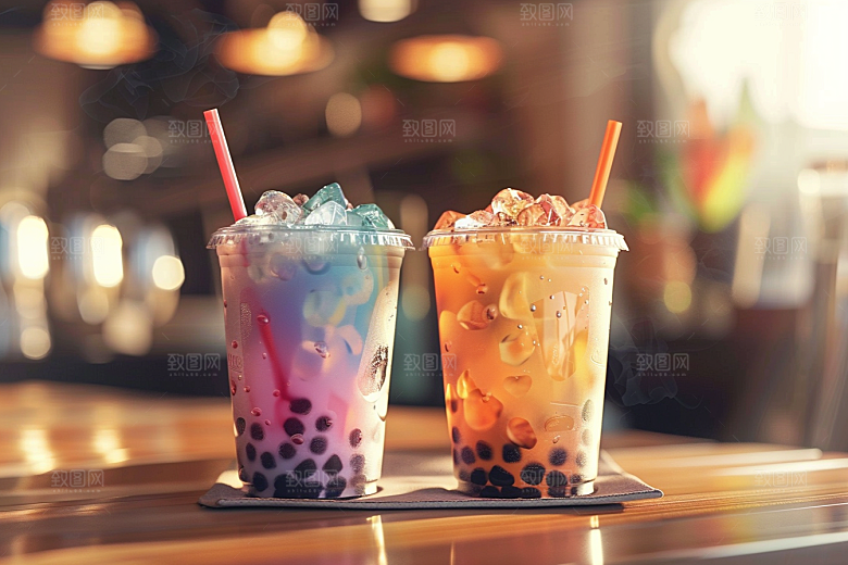 奶茶温暖甜品摄影图