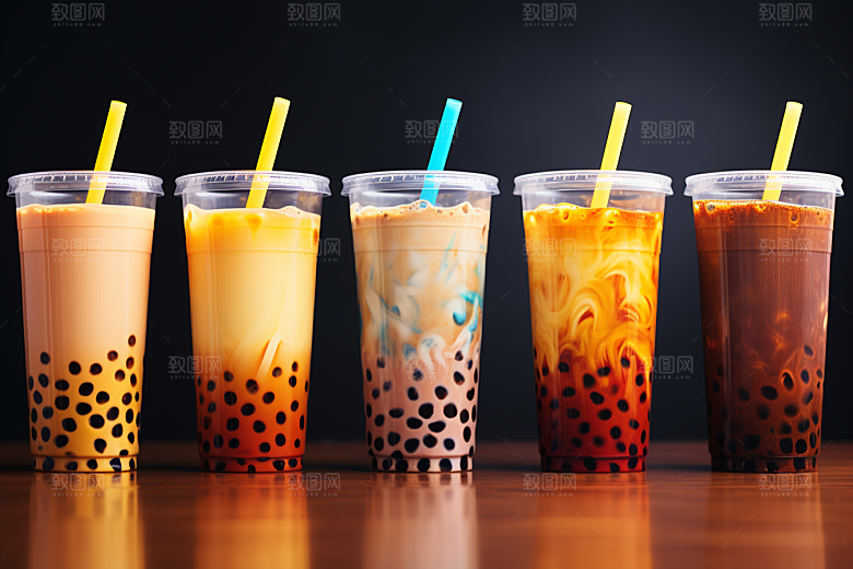 奶茶果茶饮料摄影图