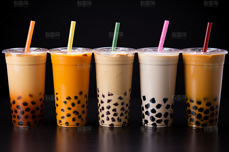 奶茶美味甜品摄影图