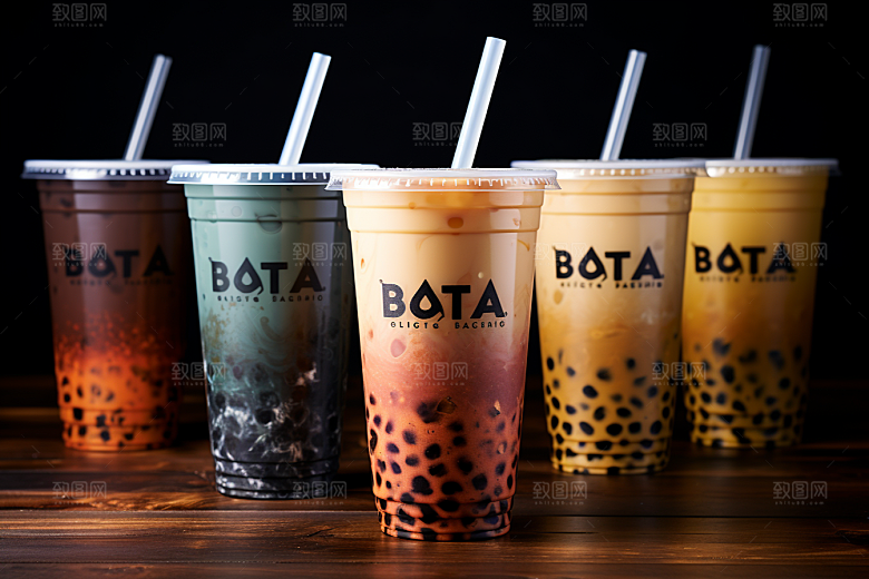 奶茶果茶饮料摄影图