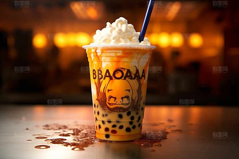 奶茶美味广告摄影图