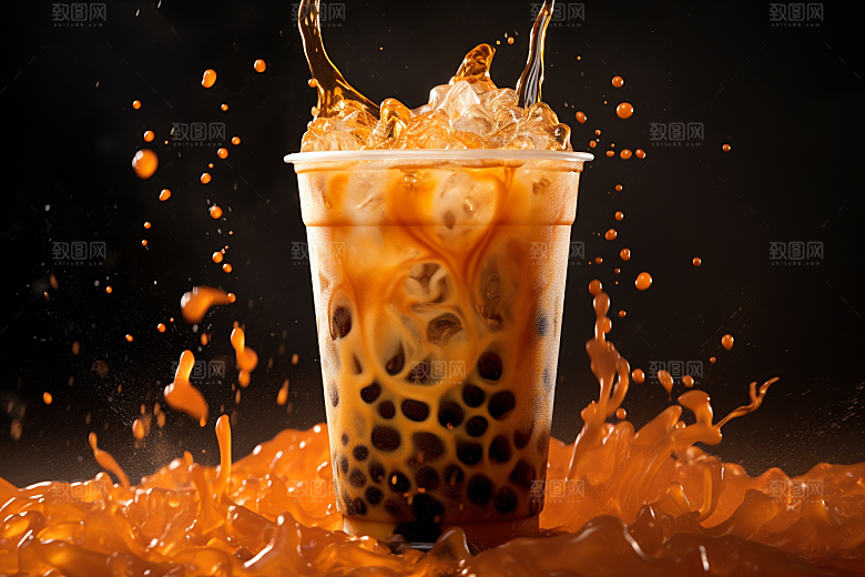 奶茶温暖甜品摄影图