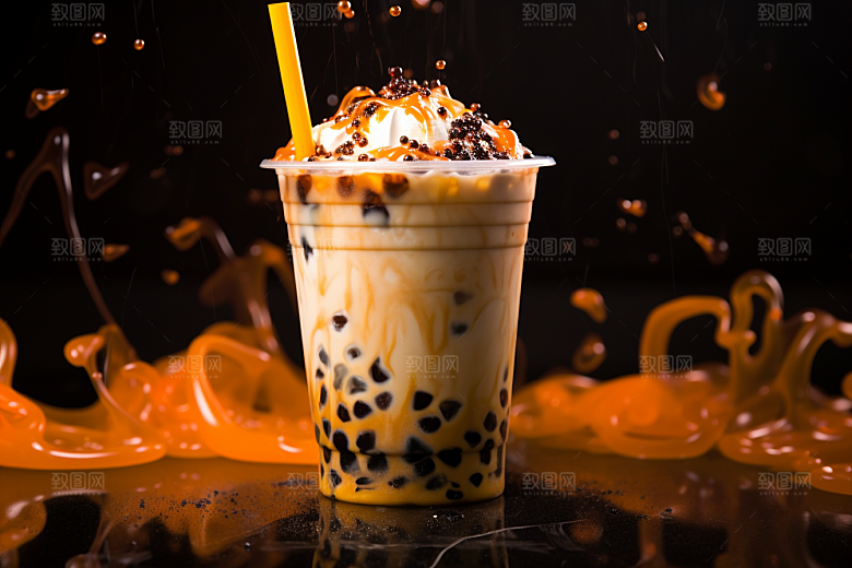 奶茶高清甜品摄影图
