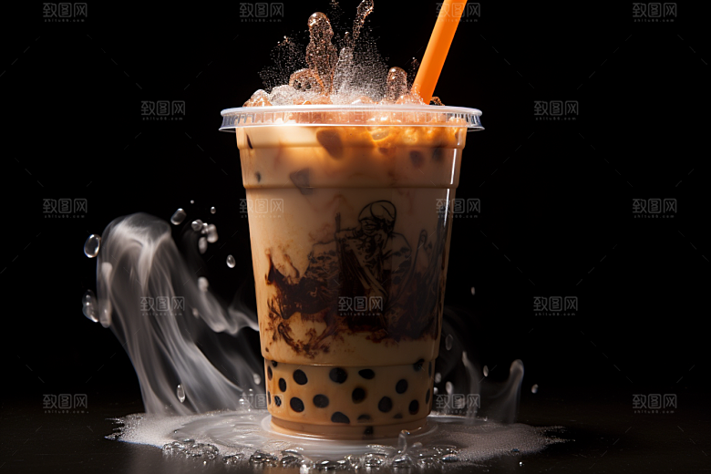 奶茶温暖果茶摄影图