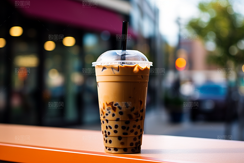 奶茶美味甜品摄影图