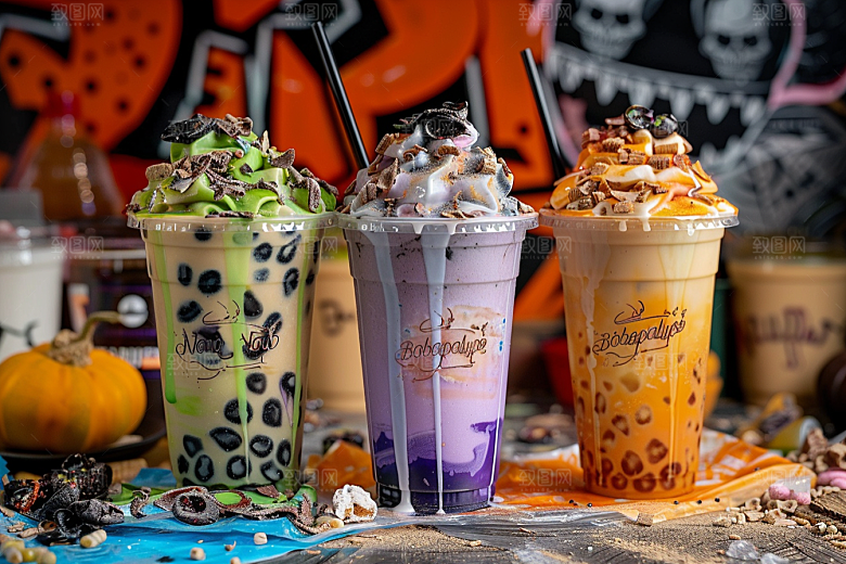 奶茶高清卡路里摄影图