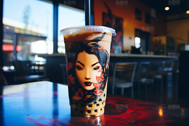 奶茶果茶卡路里摄影图