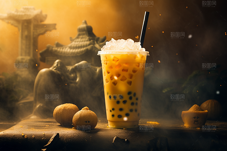 奶茶温暖广告摄影图