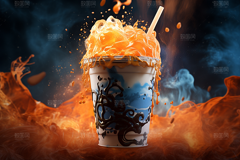 奶茶广告休闲摄影图
