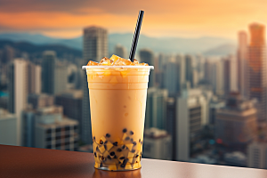 奶茶休闲广告摄影图