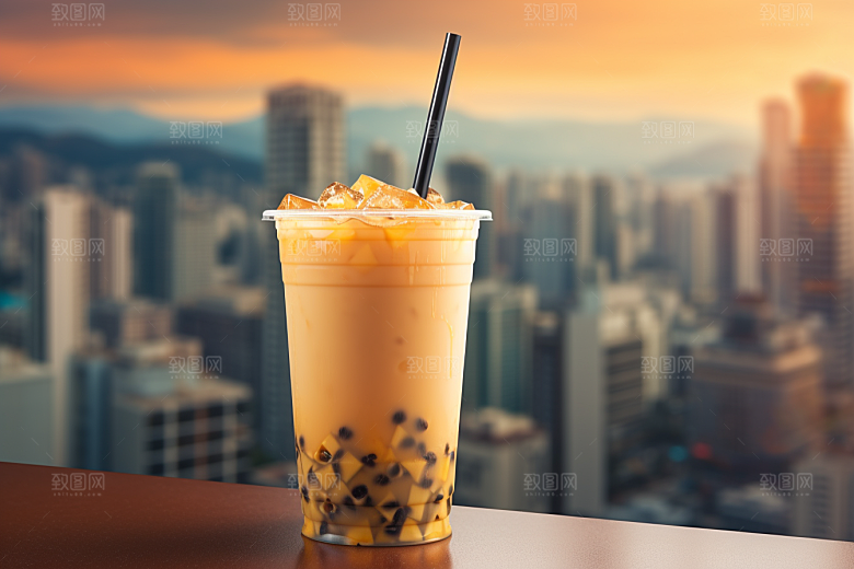 奶茶休闲广告摄影图