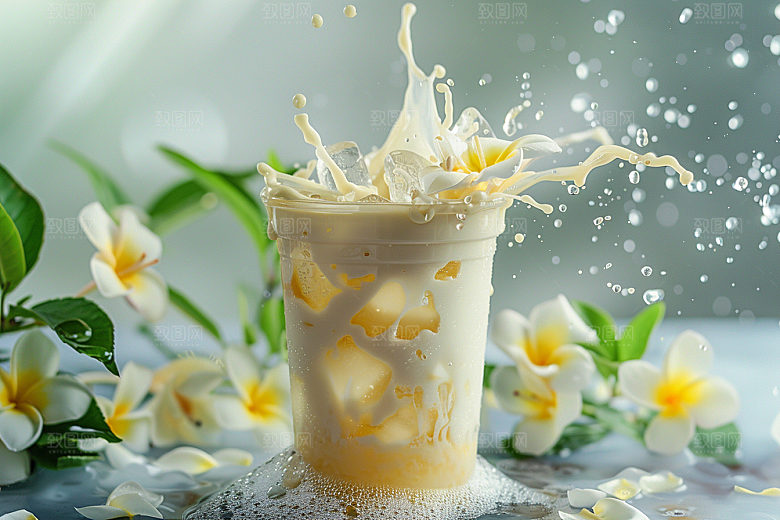 奶茶果茶果茶摄影图