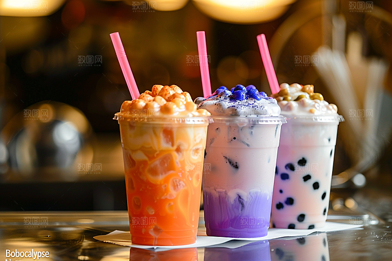 奶茶果茶饮料摄影图