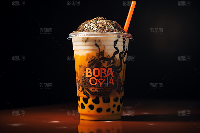 奶茶果茶温暖摄影图