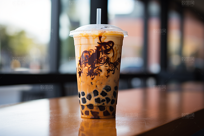 奶茶温暖果茶摄影图