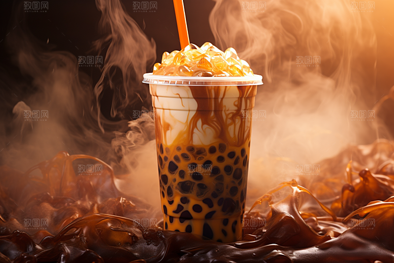 奶茶高清卡路里摄影图