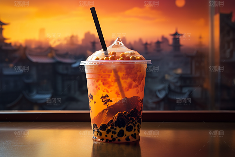 奶茶生活温暖摄影图