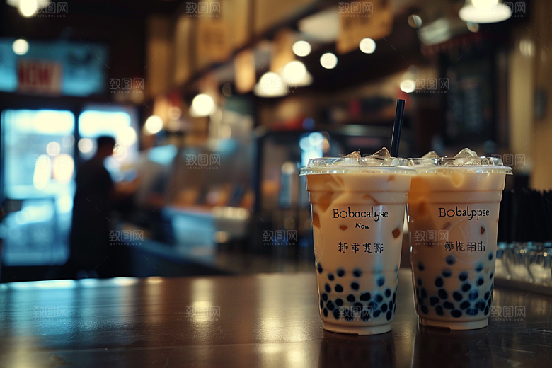 奶茶饮料美味摄影图