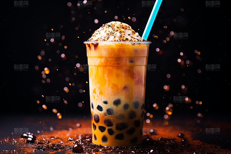 奶茶温暖生活摄影图