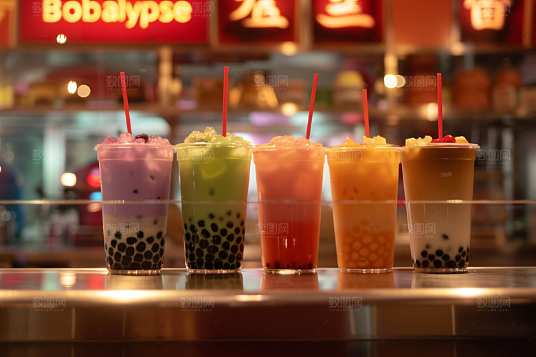 奶茶甜品休闲摄影图
