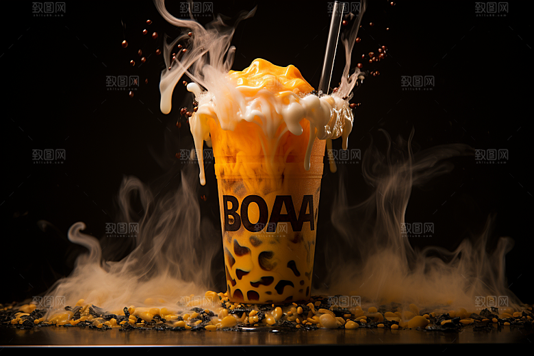奶茶果茶饮品摄影图