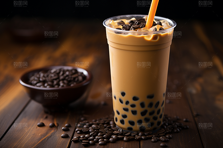 奶茶饮料美味摄影图