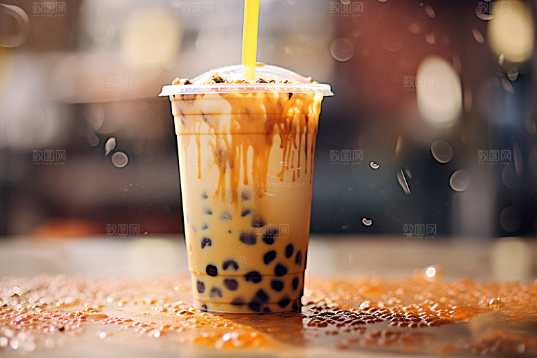 奶茶卡路里美味摄影图