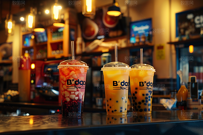 奶茶甜品温暖摄影图
