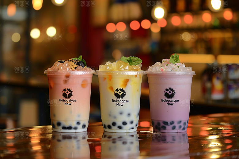 奶茶果茶广告摄影图