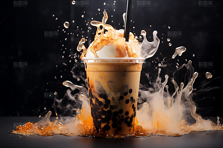 奶茶高清甜品摄影图