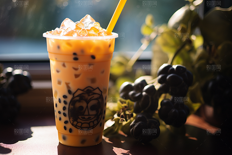 奶茶广告休闲摄影图