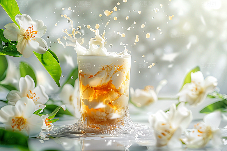 奶茶高清果茶摄影图
