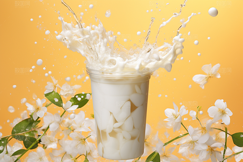 奶茶温暖甜品摄影图