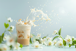 奶茶温暖休闲摄影图