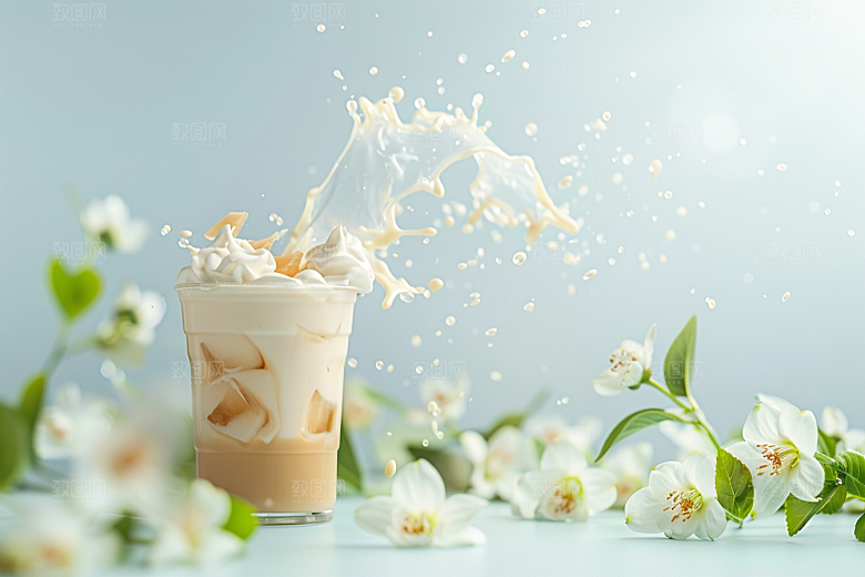 奶茶温暖休闲摄影图