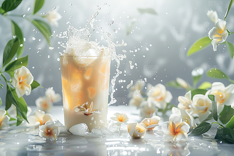 奶茶广告果茶摄影图