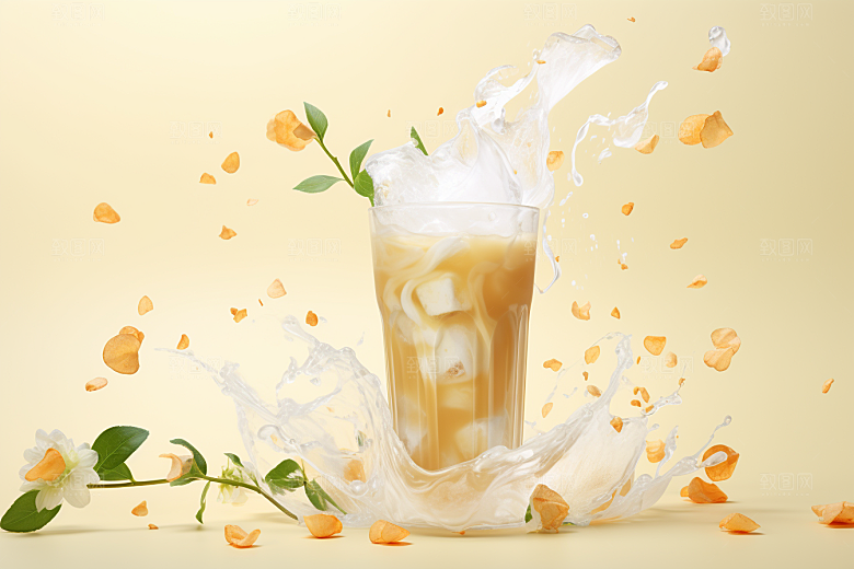 奶茶高清果茶摄影图
