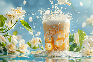 奶茶广告高清摄影图