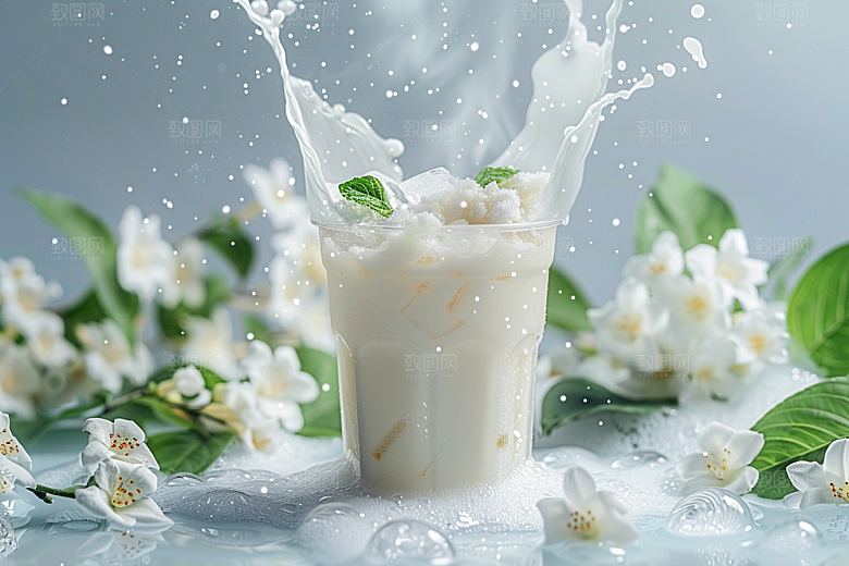 奶茶果茶卡路里摄影图