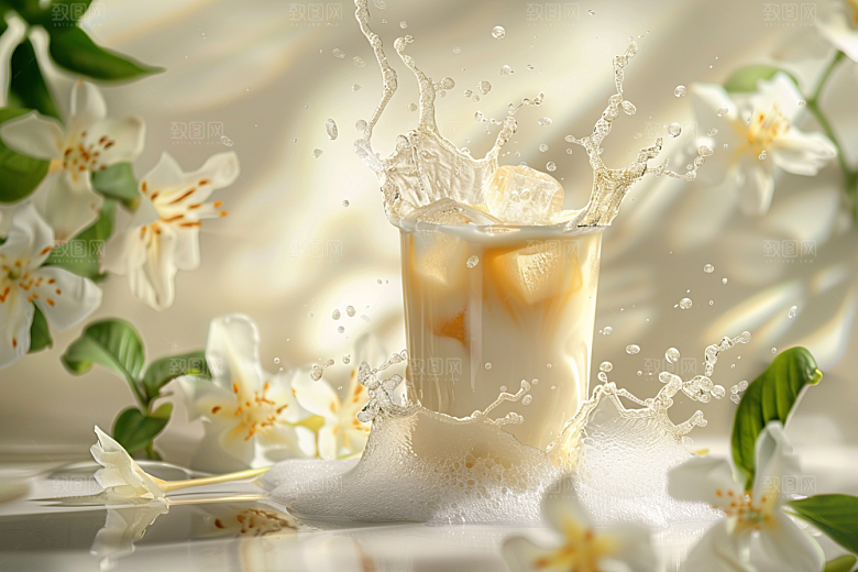 奶茶果茶甜品摄影图
