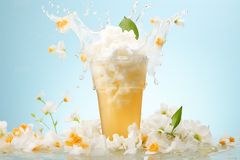 奶茶果茶休闲摄影图