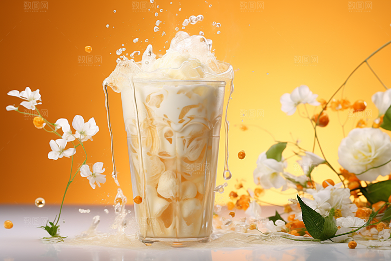 奶茶卡路里生活摄影图