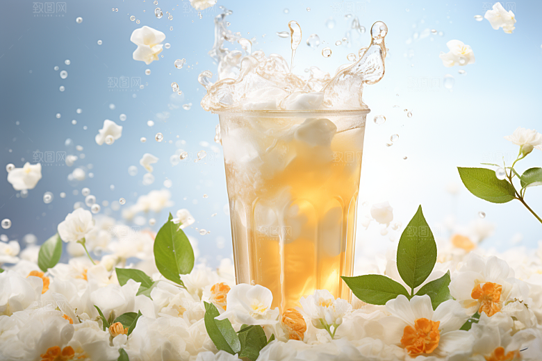 奶茶果茶生活摄影图